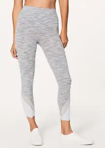Lululemon Wunder Under Crop II Scallop 23" Wee Are From Space Silver Spoon Gray