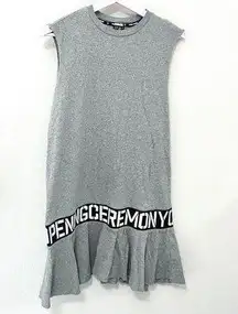 Opening Ceremony  Grey Cut Off Tank Ruffle Hem Dress Size S