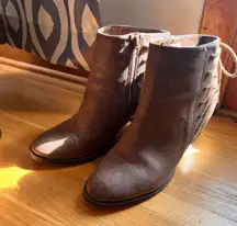 Rope Detailed Brown Heeled Booties