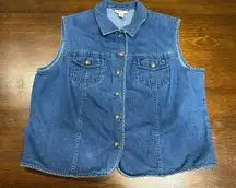 VTG Talbots Denim Top Women XL Y2K Clueless Grunge Coquette Festival Feminine