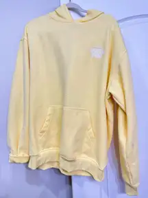 Butter yellow white fox hoodie 