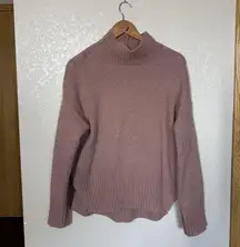 Frame Women’s Side Slit Turtleneck Sweater Rosewood Small