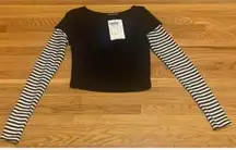 Brandy Melville  Long-Sleeve Black Top One Size Fits Most NEW with Tags