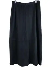 Jaclyn Smith Skirt Plus Sz X Faux Suede A Line Modest Midi Dark Charcoal Gray