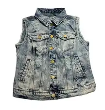 Romeo & Juliet Couture Distressed Denim Vest Size Small NEW Grunge 90s Y2K