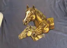 Vintage Horse T Shirt Kentucky Derby Mane Tail Horseshoe Fruit Of The Loom XL