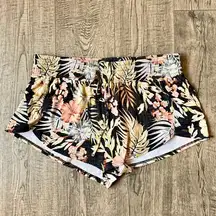 Paradise Calling Floral Tropical Print Ribbed Swim Short Boardshorts M