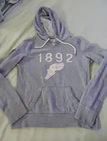 Abercrombie fitch womens large 1892 grey  distressed sewn on letters hoo…