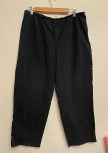 FLAW Eileen Fisher Ankle Pants Women 1X Black Crop Cotton Comfort Classic READ
