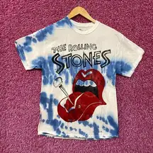 The Rolling Stones Nailed Hot Lips Rock Tie Dye Small