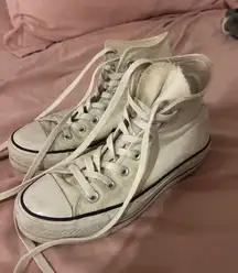 White Platform Converse High-Top