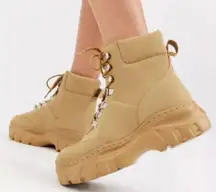 Truffle Collection wide fit chunky hiker Boots stylish boots