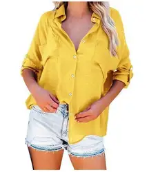 Women’s blouse yellow size medium button up