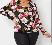 Colorful Floral Top NWT 3x