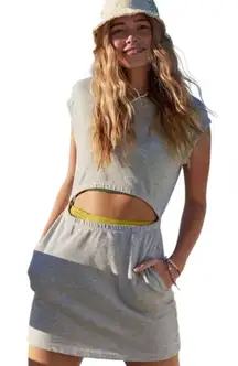 Offline By Aerie Weekend Fleece Cut Out Dress Grey Crewneck Womens Size Large