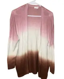 Garnet Hill ombré open long sleeve cardigan 100% linen size small Lagenlook mini