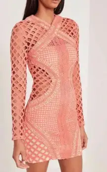 X Carli Bybel Long Sleeve Lace Cut Out Bodycon Dress