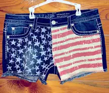 NWOT denim shorts w/ sparkly red/white/blue detailing