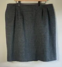 Rena Rowan 100% Wool Black and White Pencil Skirt