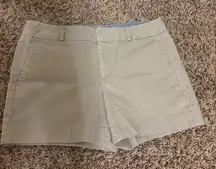 Banana Republic Factory Hampton Fit Shorts 6 Khaki Chinos Tan Cotton Blend Zip