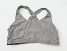 [True & Co] Gray Cross Back Scoop Neck Wireless Bralette Workout Size XL