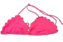 Free people bikini top neon pink scalloped bikini Small