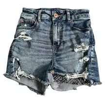 American Eagle Next Level Stretch Curvy Hi-Rise Shortie 0 Women’s Blue 6732