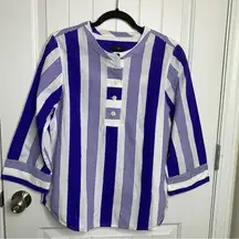 J Crew striped poplin cotton shirt size‎ small vacation cruise beach