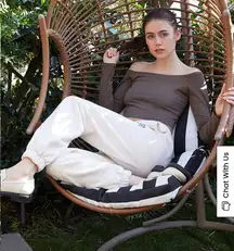 Brandy Melville brown off the shoulder top 