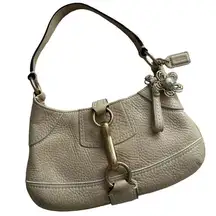 Coach Vintage Y2K Hampton Pebbled Leather Sand Gold Hardware Shoulder Bag Purse