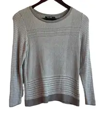 Nic and Zoe Women Top XS Beige Linen Rayon Open‎ Knit Monochromatic Boho Chic