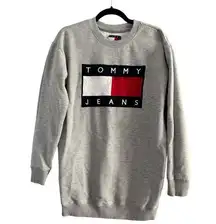 Tommy Hilfiger Crewneck Logo Sweater Dress Women’s Size Medium 90s Y2K