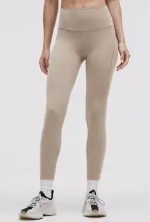 NWT  Lululemon Wunder Train HR Tight with Pockets 25"size 8 Warm Ash Grey