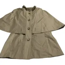 Betsey Johnson Womens Beige Capelet Trench Coat Jacket XS