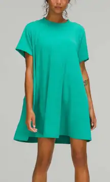 Lululemon Tshirt Dress pima cotton mini all yours Green (size 4) casual comfy