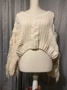 Hooked Up Cropped Tassel Sweater