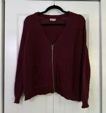 Urban Outfitters Silence & Noise Burgundy Zip Up Sweater XS