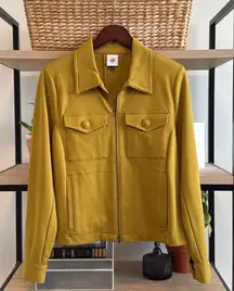 CAbi Jacket Touring 4117 Blazer Green Zip Up Layer Pockets Stretch, Medium