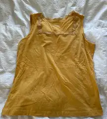 Christopher & Banks yellow lace tank top