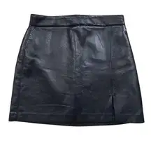 Aritzia Wilfred Patio Aline Mini Skirt 4 Black Vegan Leather Grunge Wimsical