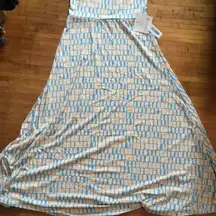 LuLaRoe Peach & blue  s Maxi Skirt