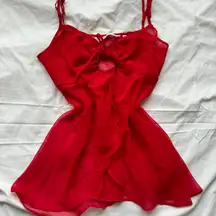 red slip dress