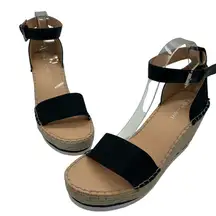 Madden Girl Sandals Womens‎ 11 Black Anastasiaa Espadrille Wedge Sandal NEW