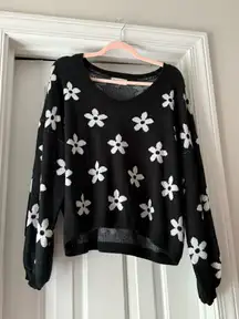 Black & White Floral Sweater