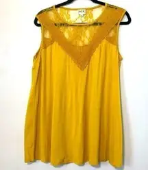 NEW H.I.P Golden Lace Sleeveless Tee/Blouse- Size 1X