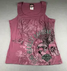 Harley-Davidson Tank Top Shirt Womens Large Purple Eagle Palm Beach FL Graphic