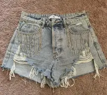Sparkly Denim Shorts