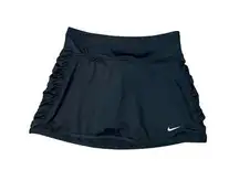 Nike  dri fit women’s mini skirt pull on skort black XS ruched sides athletic