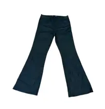 Kut from the kloth black faux leather flared jeans