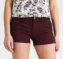 American Eagle Denim Maroon Midi Shorts 
